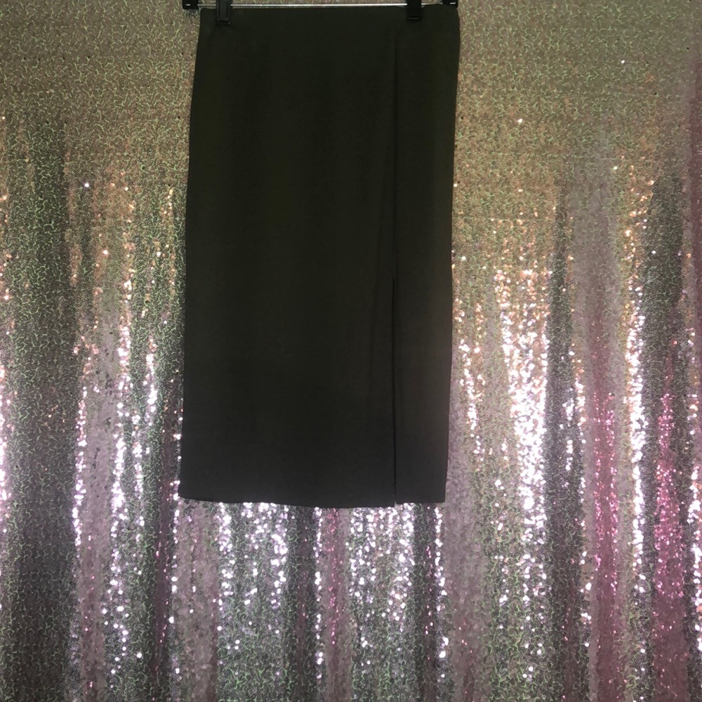 Dark Green Split Pencil Skirt